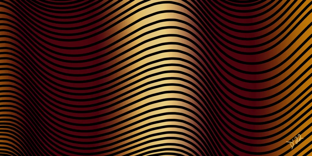 red orange yellow wave op art
