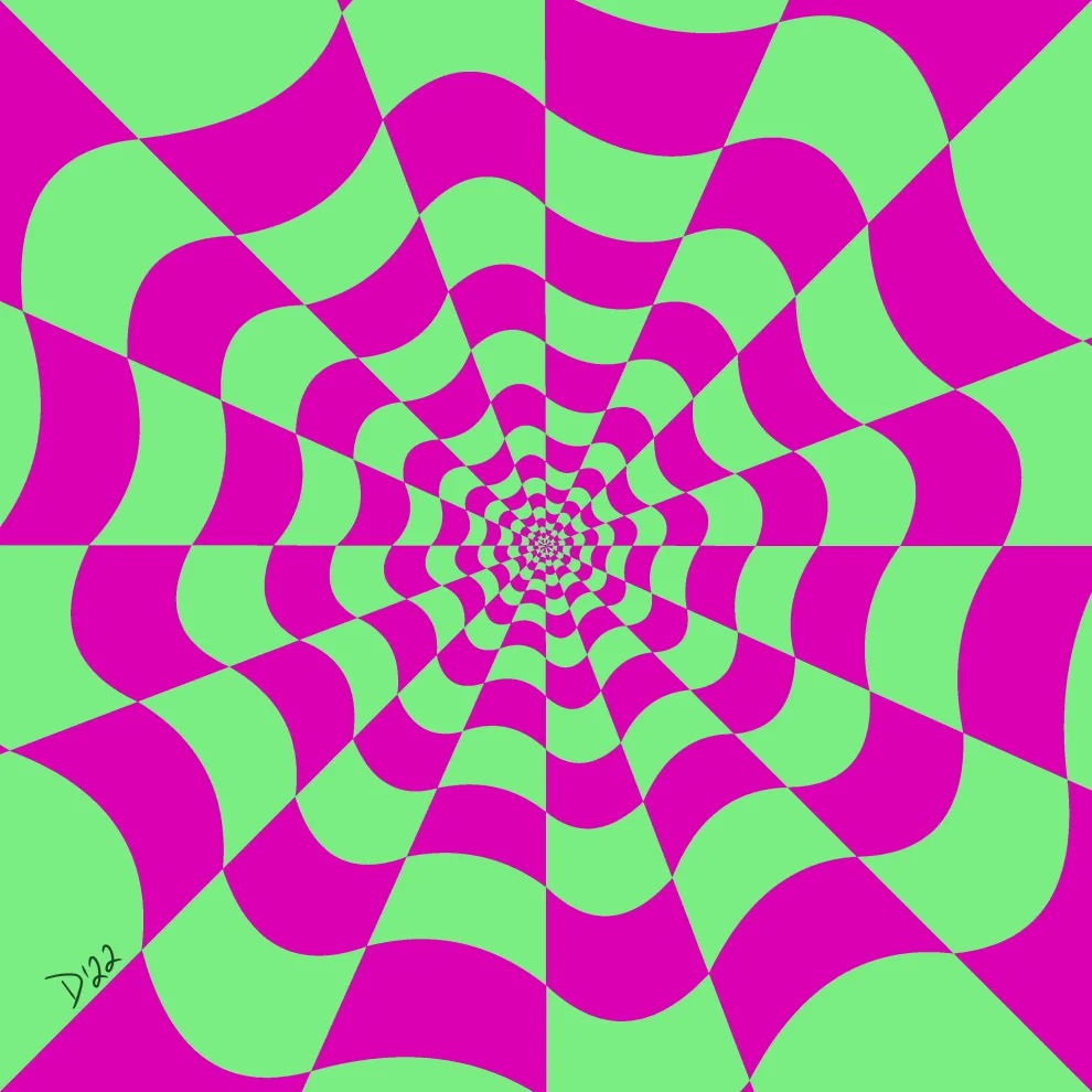 pink green op art