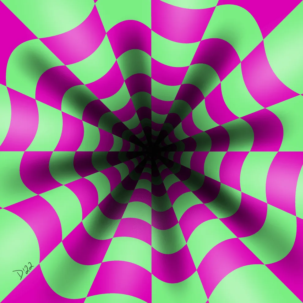 pink green op art