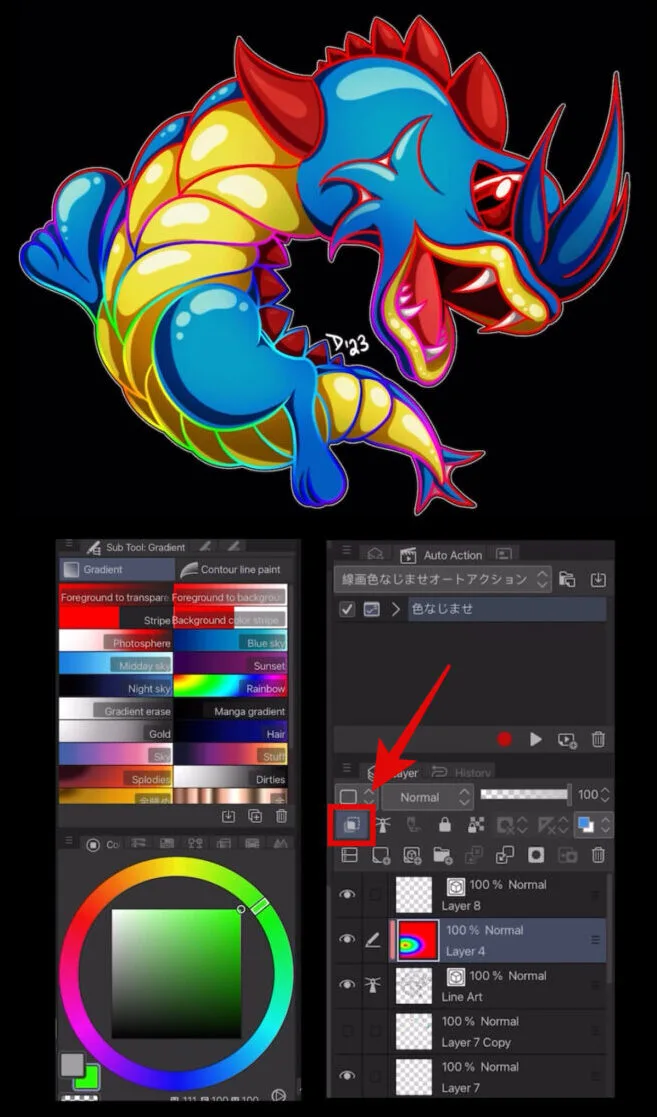 5 Quick Ways to Recolor Your Line Art in CSP